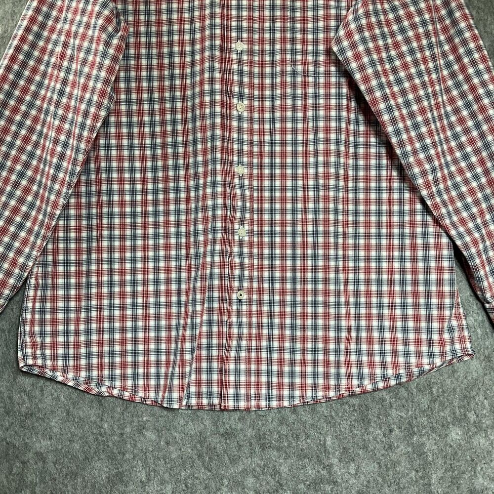 Cinch Shirt Mens Medium Red Blue White Plaid Button Down Long Sleeve Western - Picture 4 of 11